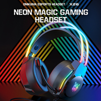 Casque de jeu USB ONIKUMA X26 avec haut-parleurs de 50 mm, écouteurs de jeu filaires, oreillettes souples, casque de jeu filaire avec micro