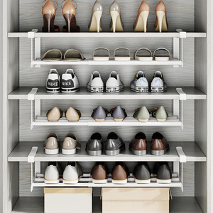 Jinsheng <b>Shoe</b> Rack Metal Extendable Wall Mount <b>Space</b> <b>Saving</b> Adjustable <b>Storage</b> Solution for <b>Shoes</b> - Product Image 2