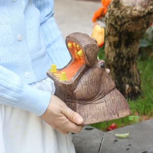 Florero de cerámica hecho a mano, jarrón en forma de hipopótamo para decoración del hogar, taza <span class=keywords><strong>Tiki</strong></span> de hipopótamo, vasos de cóctel, decoraciones de Estilo Hawaiano - Product Image 3