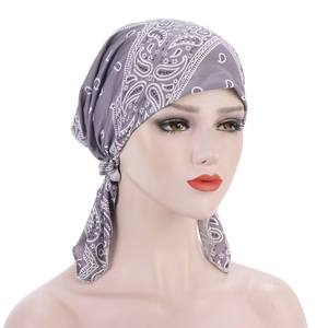 Chemo Head Wraps pour femmes imprimé fleuri Turban Beanie chapeau élastique Cancer chapeaux <span class=keywords><strong>Bonnet</strong></span> tête revêtements perte de cheveux <span class=keywords><strong>chimio</strong></span> sommeil casquette - Product Image 4