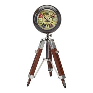 Horloge pliable en aluminium et bois, trépied, décoration artistique élégante, horloge de bureau, design élégant, légère, polyvalente pour l'étude - Product Image 1