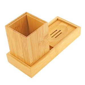 Venta al por mayor de fábrica: Sets creativos de bambú para baño y artículos de aseo, tazas de gran capacidad, sets de jabón y jabón de manos (pagado) - Product Image 4