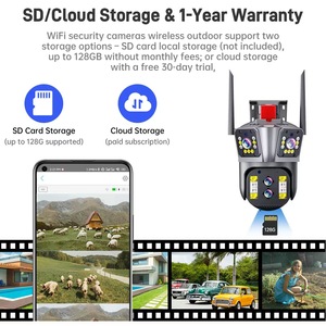 360 hogar <span class=keywords><strong>4</strong></span> lentes 16MP CMOS inalámbrico 4G tarjeta SIM seguridad 10X Zoom PTZ Bullet Cámara gran angular exterior 3,5 pulgadas tarjeta SD 1 año - Product Image 6