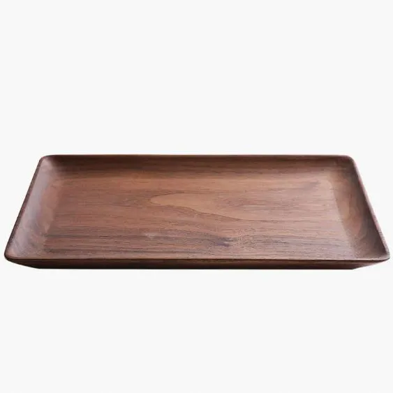 Restaurant Hotel High quality rectangular wooden dining plate Walnut Japanese dining plate
