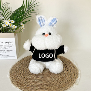 Peluche Lapin Mignon et Doux avec Capuche, Poupée Lapin Rembourrée, Souvenir, Logo Personnalisé Accepté - Product Image 6