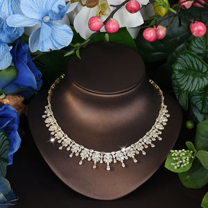 ต่างหูสร้อยคอเซอร์โคเนียทรงหยดน้ำสีทองทรงลูกบาศก์4ชิ้นเครื่องประดับสำหรับเจ้าสาวดูไบไนจีเรียชุดเครื่องประดับสำหรับงานแต่งงานของผู้หญิง S-<span class=keywords><strong>512</strong></span> - Product Image 4