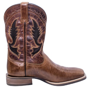 Bottes de cowboy en cuir PALITUTU pour hommes, style western, bout carré, mi-mollet, brodées, à enfiler, durables, pour l'équitation, décontractées, toutes saisons - Product Image 5