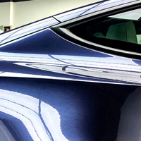 Vinyle de covering automobile PET Cast Super Brillant Bleu Char Métallisé, Rouleau Complet 1.52x16M/5x55FT, Direct Usine Guangzhou, Prix Usine Direct