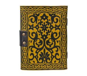 Diario in pelle goffrata fatto a mano Peace Of Sign Paper giallo celtico con diario in pelle nera quaderno da viaggio in pelle - Product Image 2