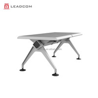 Banc d'attente commercial moderne en acier LEADCOM L-W03 à 2 places avec table pour aéroports, banques et espaces commerciaux