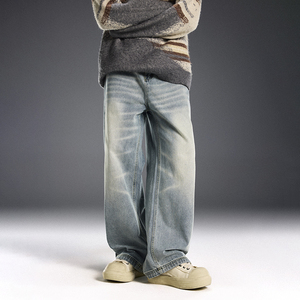 Jeans in Denim 100% Cotone Stile Americano RTS, Alta Qualità, Vestibilità Skinny Vintage per Uomo, Traspiranti ed Ecologici, Design Y2K - Product Image 3