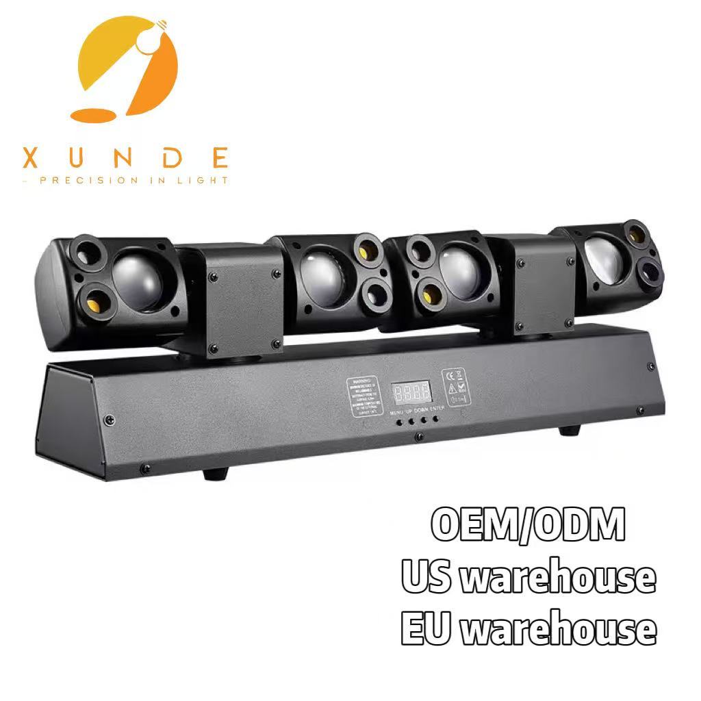 Double Arm Shaking Head LED Lamp KTV Bar Stage Party Atmosphere Beam Flash Sound Control Rotating RGB Warm White DJ Laser Light