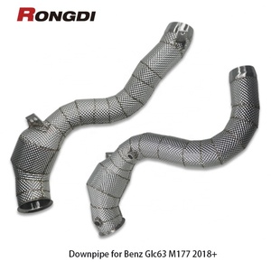 ท่อดาวน์ไปป์สแตนเลส 304 แบบไหลสูง สำหรับ Mercedes-Benz Glc63 M177 AMG ปี 2018+ พร้อมแคทตาไลติกคอนเวอร์เตอร์ - Product Image 2