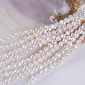 Zhuji Natural 8-9mm White Keshi <b>Freshwater</b> <b>Pearls</b> 18cm Two Sided Light String Loose Beads for DIY <b>Bracelet</b> Jewelry-Wholesale - Product Image 5
