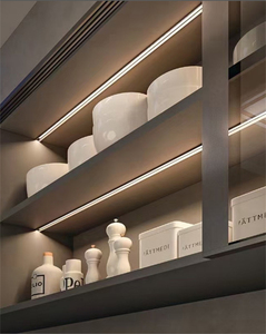 Perfil de Luz LED Lineal Empotrable para Muebles de Gabinete, Aluminio T5 con Vista Lateral de 45 Grados y Superficie con Recubrimiento en Polvo - Product Image 3