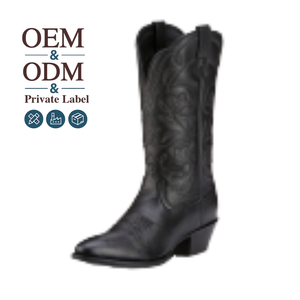 Stivali da Cowgirl CHENO Personalizzati in <span class=keywords><strong>Pelle</strong></span> Metallizzata Marrone con Tacco Basso e Punta Affusolata per <span class=keywords><strong>Donna</strong></span> - Product Image 1