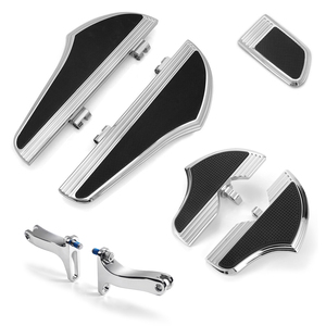 Cho Harley 1980-up Touring flhx/flt mạ crôm defiance ván sàn W/gót chân-toe sang số & phía sau bàn đạp 2012-2016 Dyna switchback - Product Image 2