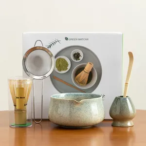 Juego de cuencos Matcha de cerámica grandes clásicos Baibenli estilo Song Dynasty incluye batidor de té y cepillo Matcha de bambú para la <span class=keywords><strong>ceremonia</strong></span> del té - Product Image 1