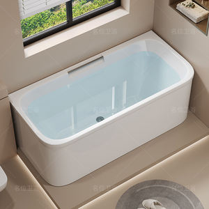 Baignoire de salle de bain blanche <span class=keywords><strong>rectangulaire</strong></span> autoportante en acrylique simple et moderne de luxe pour adultes - Product Image 2