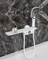 Robinet de salle de bain thermostatique en laiton chromé de haute qualité à poignée unique, avec système de douche à jet doux pour baignoire, idéal pour appartement