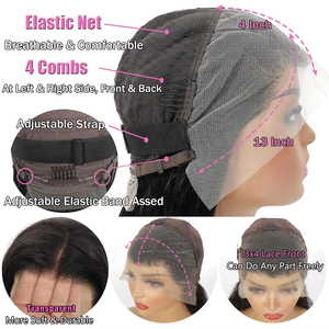 Sẵn Sàng Để Tàu Brazil Trinh Nữ Tóc Cơ Thể Sóng 180% Preplucked <span class=keywords><strong>13X4</strong></span> Trong Suốt Đầy Đủ Ren Phía Trước Tóc Giả Tóc Con Người Cho Phụ Nữ Da Đen - Product Image 4