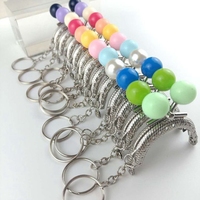 Perles semi-circulaires colorées de 5 cm, 14 mm, 13 couleurs, avec bouche argentée et dorée pour porte-clés, cadre de sac, poignée, artisanat, fermoir de porte-monnaie