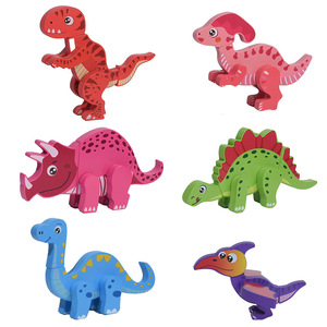 Blocchi di Costruzione in Legno 3D a Forma di Dinosauro, Giocattolo Educativo Creativo per Bambini dai 3 ai 7 Anni - Product Image 3