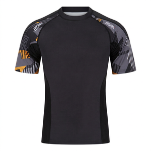 Unisexe 240GSM Premium Quality Rash Guard 85% Polyester 15% Spandex Manches courtes Respirant et confortable-Vente en gros - Product Image 2