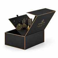 Boîte cadeau 3D de luxe, noire et dorée, emballage rigide pour cadeaux de santé, souvenirs médicaux et cadeaux d'affaires