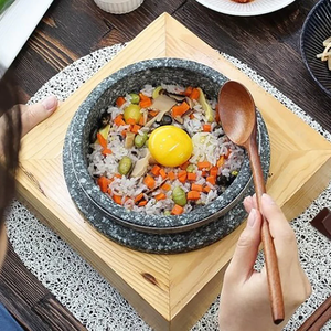 Olla caliente de piedra coreana Natural, platos de sopa de piedra <span class=keywords><strong>Sukiyaki</strong></span> japonesa, ollas para servir con tapa de vidrio - Product Image 6