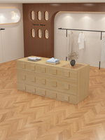 Magasin de vêtements longue Table avec comptoir en verre Table d'affichage de sac à chaussures et table de flux d'affichage de bijoux pour le salon