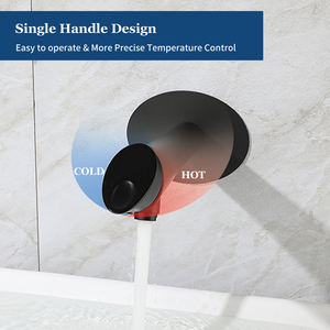 Nuevo diseño, grifo mezclador de baño montado en la pared, grifo de lavabo negro mate, grifo de lavabo de baño de un solo Mango, grifo mezclador concedido - Product Image 6