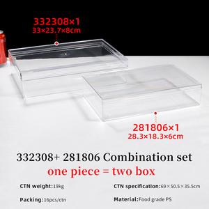 Grande boîte à tiramisu et récipient en <span class=keywords><strong>plastique</strong></span>, matériau PS de qualité <span class=keywords><strong>alimentaire</strong></span>, <span class=keywords><strong>emballage</strong></span> rectangulaire personnalisable pour gâteau, dessert, cadeau, stockage - Product Image 2