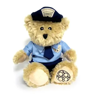 Ours en peluche doux personnalisé fabrication de jouets en peluche ourson de police chantant