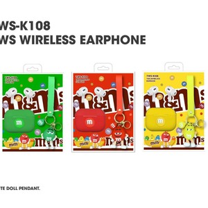 Écouteurs sans fil TWS K108, étui de protection sur le thème de M&M's, BT 5.4 - Product Image 1