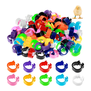 Bagues d'identification à clipser de 1 cm pour poussins, en plastique durable, pour poussins, petits oiseaux, cailles, pinsons, poulets de basse-cour - Product Image 1