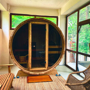 Открытый дровяной панорамный сад большой размер сухая Паровая сауна спа использовать бочонок Сауна для продажи - Product Image 4