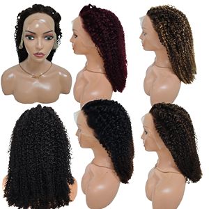 Promotion Letsfly 76$ Perruque Jerry Curly 18 pouces 13x4 Lace Frontal Color 10A 100% Cheveux Humains 300% Densité 250g Prix de Gros - Product Image 1