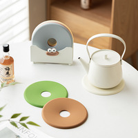 Tapis isolant en silicone rond épais style Instagram, dessous de plat nordique simple pour la maison et la cuisine, support de pot résistant à la chaleur