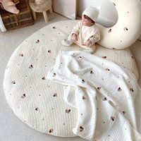 Nouveau tapis de jeu rond pour bébé, tapis de sol amovible et lavable, magnifiquement brodé, tapis de tente pour bébé