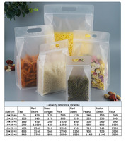Sac à fond plat de farine de tapioca imprimé sur mesure amidon de maïs transparent Pe pochette debout farine de blé emballage alimentaire sac zip-lock
