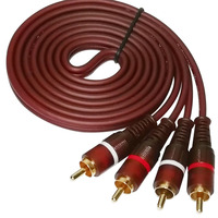 Câble audio mâle à mâle plaqué or 2RCA gaine PVC compatible avec haut-parleur récepteur platine vinyle Home cinéma Subwoofer