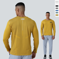 Vente en gros de chemises de compression T-shirt de course T-shirt d'entraînement de haute qualité avec logo personnalisé pour hommes Jersey tricoté à manches longues