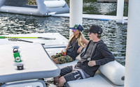 Chaise longue gonflable Party Dock Cabana Raft Plate-forme Maison flottante Pub avec tente