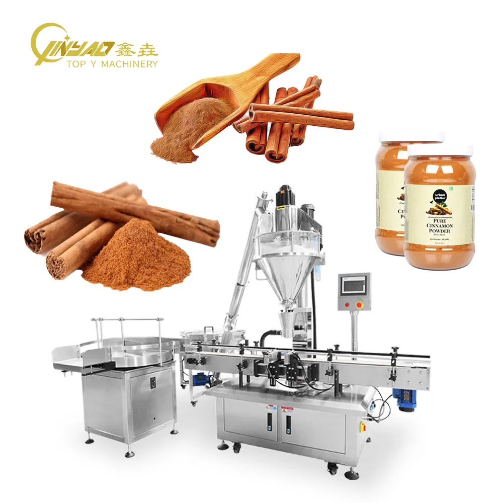 Automatic Auger Filler Spices Chili Coffee Milk Powder Jar Bottle Powder Filling Capping Machine