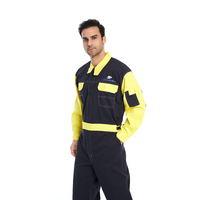 Combinaison multi-poches à manches longues Vêtements de travail Patchwork Twill Action Back Coverall Durable Plumber Mechanic Worker Uniform