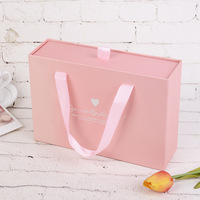 Boîte cadeau en carton rose pour sac à main, boîte à bonbons, boîte à dragées de mariage, personnalisable, impression offset, vente en gros