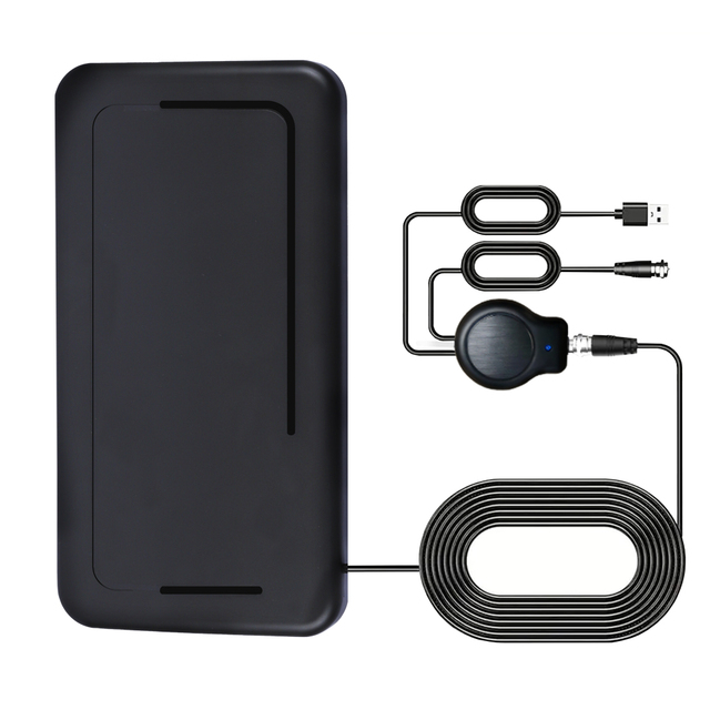 Lanyi Long Range 30 DBi High Gain Indoor Vertical Polarized F Male/Gift Connector Amplified Digital 4K 1080P DVB-T TV Antenna
