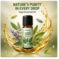 Huile essentielle de sauge pure et naturelle, antibactérienne et purifiante spirituelle ; Convient pour les diffuseurs et le bien-être à domicile.