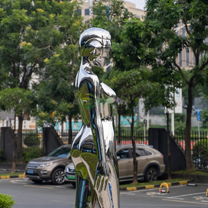 Personnalisé Moderne Extérieur Jardin <span class=keywords><strong>Humanoïde</strong></span> Art Décoration Creative Femelle Robot Sculpture En Acier Inoxydable - Product Image 4
